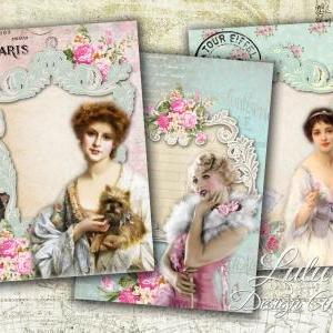 Paris Cards - Digital Collage Sheet - Digital..