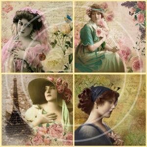 Vintage Beauties - Digital Collage Sheet - Digital..