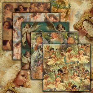 Vintage Angels - Digital Collage Sheet - Digital..