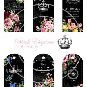 Black Elegance - Digital Collage Sheet - Digital..