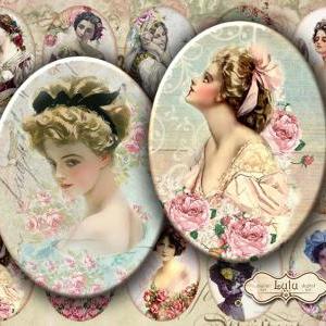 Vintage Vanity - Digital Collage Sheet - Oval..