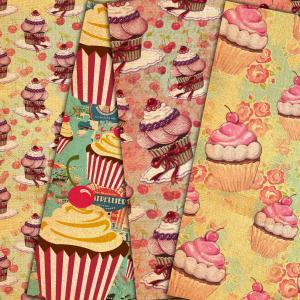 Sweet Cupcakes - Digital Collage Sheet - Digital..