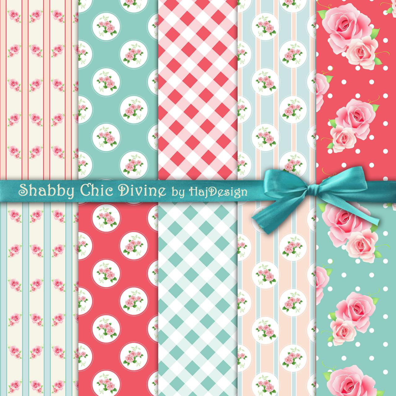 Shabby Chic Divine - Digital Collage Sheet - Digital Paper - Shabby Chic Paper - Scrapbooking - Decoupage - Printables - Diy